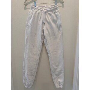 Talentless Women’s White Solid Mid Rise Elastic Waist Joggers Pants Size XS